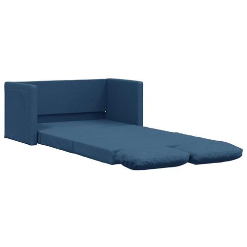 2-i-1 sovesofa 112x174x55 cm stof blå