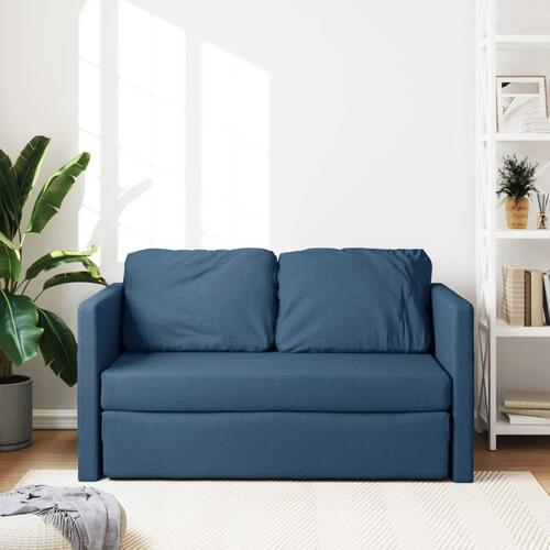 2-i-1 sovesofa 112x174x55 cm stof blå