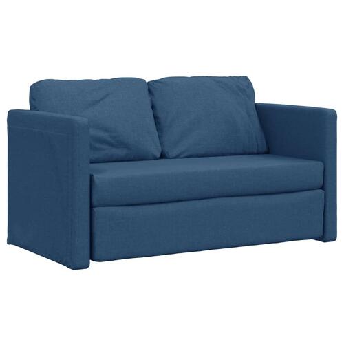 2-i-1 sovesofa 112x174x55 cm stof blå