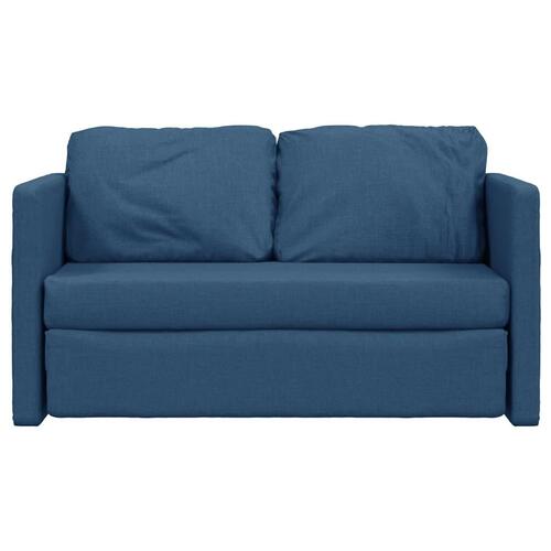 2-i-1 sovesofa 112x174x55 cm stof blå