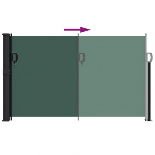 Sammenrullelig sidemarkise 120 × 500 cm - mørkegrøn