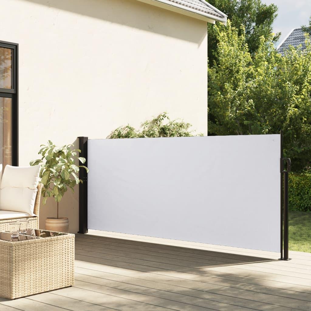 Sammenrullelig sidemarkise 120x500 cm hvid