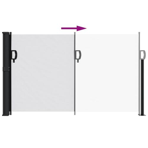 Sammenrullelig sidemarkise 120x500 cm hvid