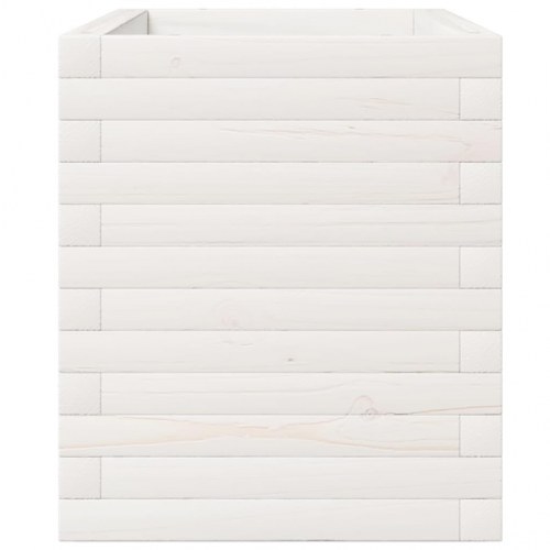 Plantekasse i massivt fyrretræ 110 x 40 x 49,5 cm - hvid