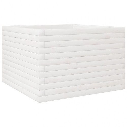 Plantekasse 70x70x45,5 cm massivt fyrretræ hvid