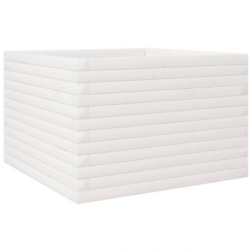 Plantekasse 70x70x45,5 cm massivt fyrretræ hvid