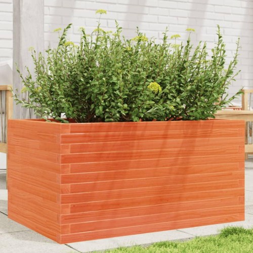 Plantekasse i massivt fyrretræ 90 x 60 x 45,5 cm - gyldenbrun