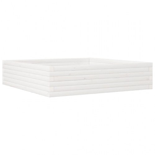 Plantekasse 100 x 100 x 23 cm i massivt fyrretræ - hvid