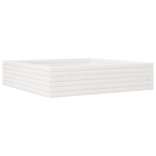 Plantekasse 100 x 100 x 23 cm i massivt fyrretræ - hvid