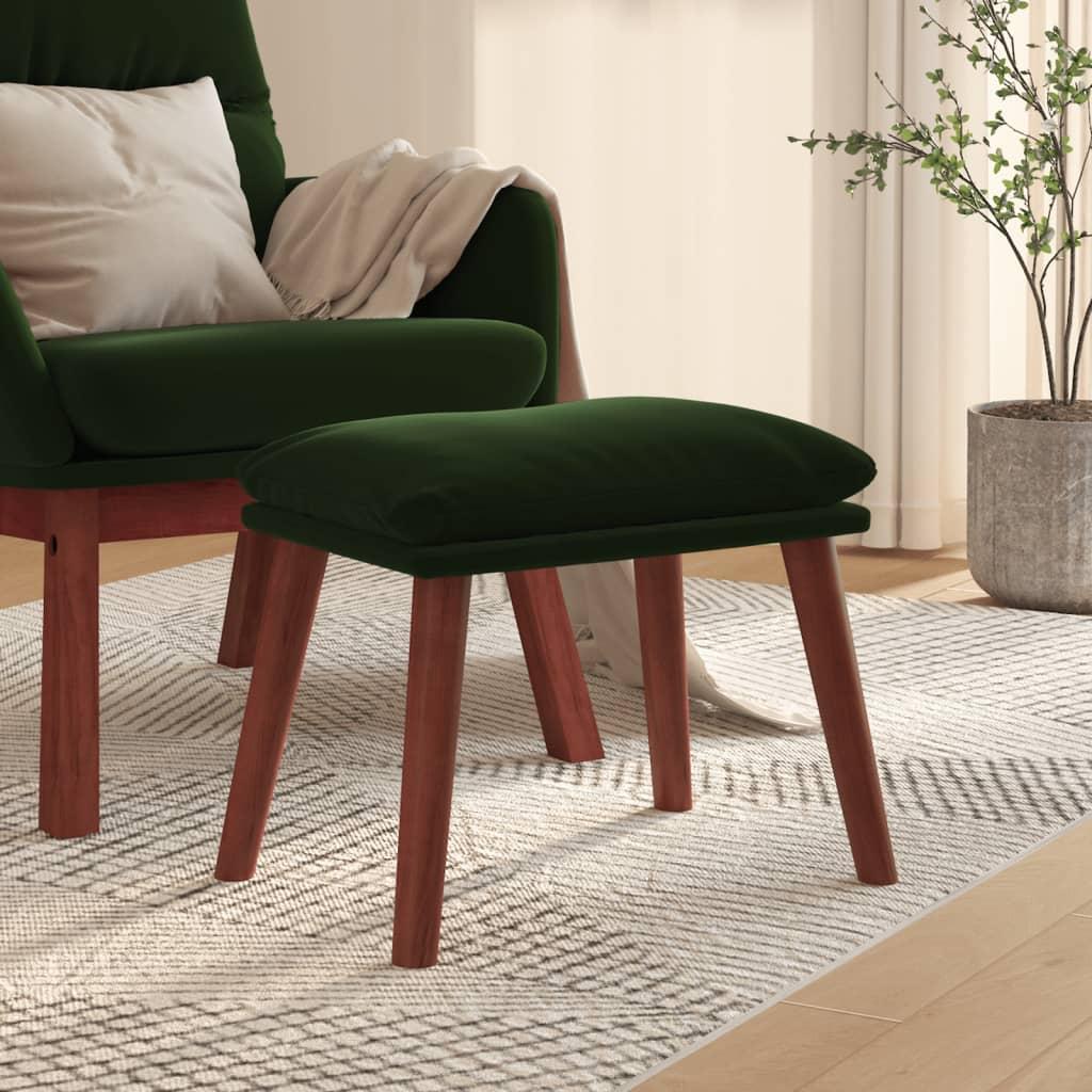 Fodskammel 45x29,5x35 cm fløjl mørkegrøn