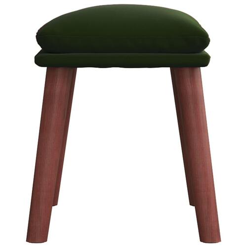 Fodskammel 45x29,5x35 cm fløjl mørkegrøn