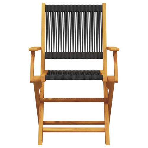 Foldbare havestole 6 stk. massivt akacietræ sort