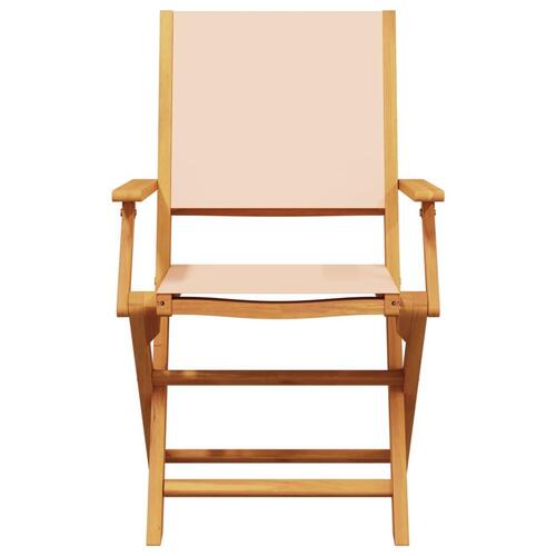 Foldbare havestole 8 stk. stof og massivt træ beige
