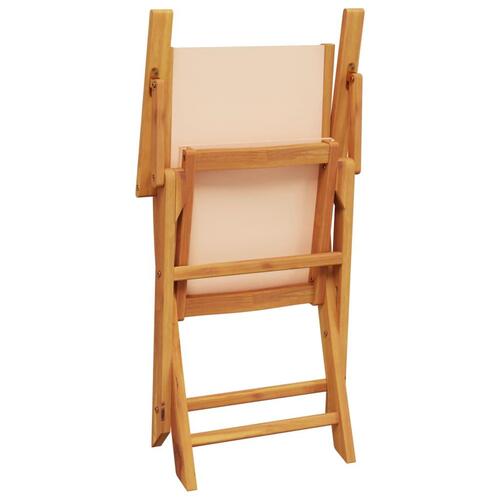 Foldbare havestole 8 stk. stof og massivt træ beige