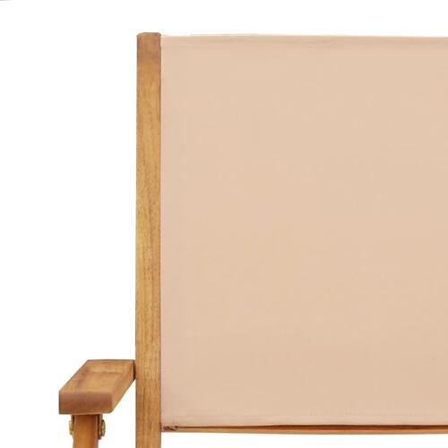 Foldbare havestole 8 stk. stof og massivt træ beige