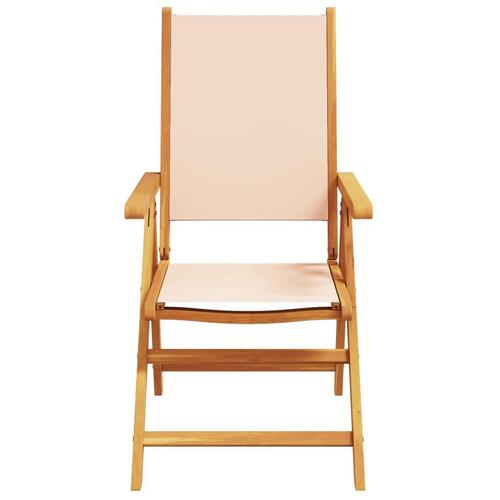 Havestole 4 stk. med lænefunktion stof og massivt træ beige