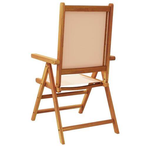 Havestole 4 stk. med lænefunktion stof og massivt træ beige
