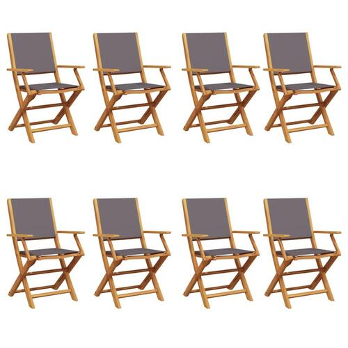 Foldbare havestole 8 stk. stof og massivt træ antracit