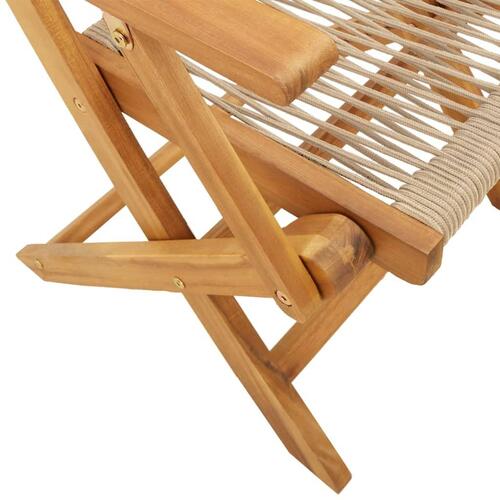 Foldbare havestole 6 stk. massivt akacietræ beige