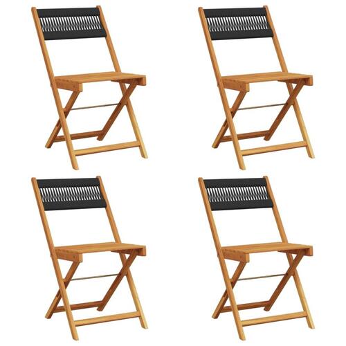 Foldbare havestole 4 stk. massivt akacietræ sort