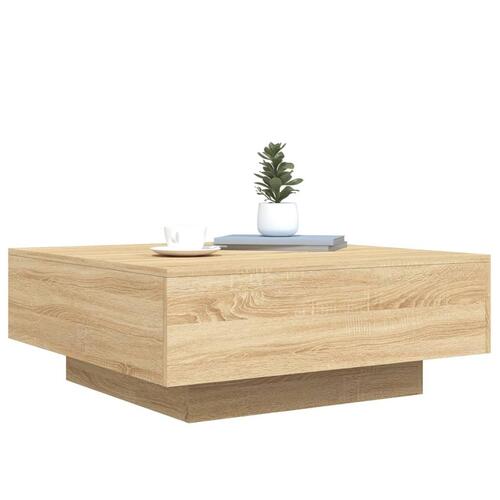 Sofabord 80x80x31 cm spånplade sonoma-eg