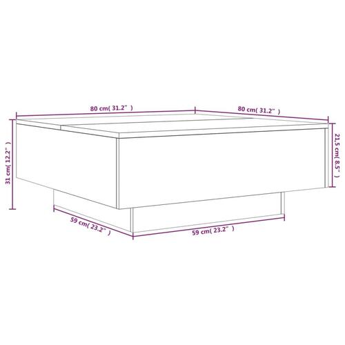 Sofabord 80x80x31 cm spånplade sonoma-eg