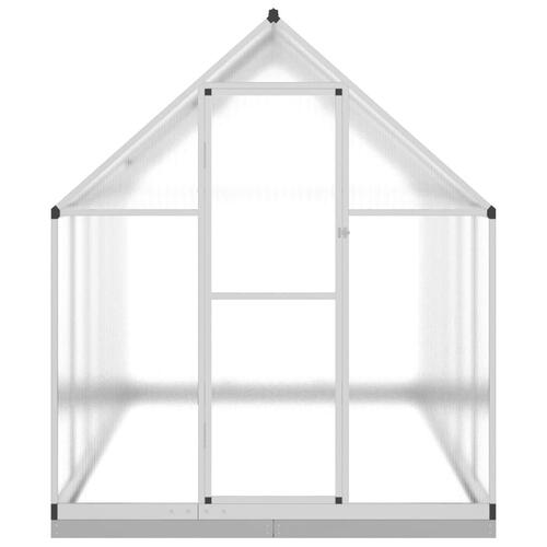 Drivhus med fundamentramme 334x169x202 cm aluminium sølvfarvet