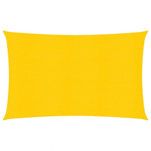 Solsejl 6×8 m rektangulær - HDPE 160 g/m², gul