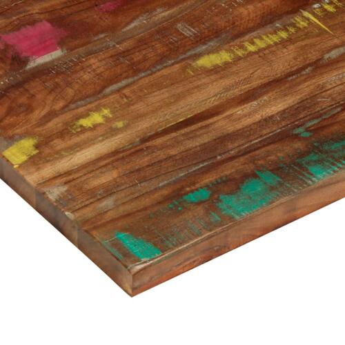 Bordplade 140x50x3,8 cm rektangulær massivt genbrugstræ