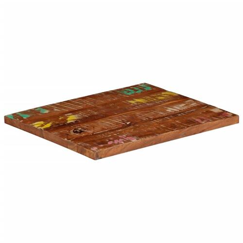Bordplade 60x50x3,8 cm rektangulær massivt genbrugstræ