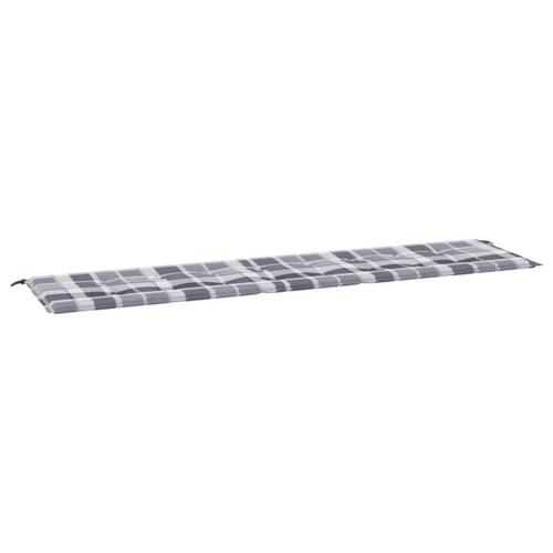 Hynde til havebænk 200x50x4 cm oxfordstof ternet grå