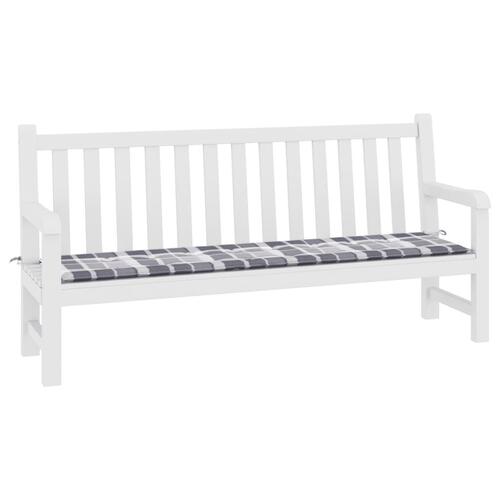 Hynde til havebænk 200x50x4 cm oxfordstof ternet grå