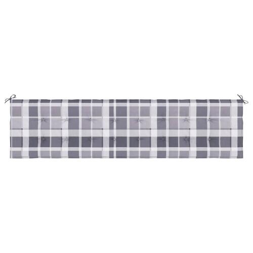 Hynde til havebænk 200x50x4 cm oxfordstof ternet grå