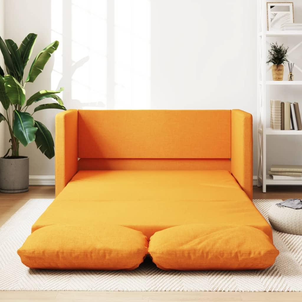 2-i-1 sovesofa 112x174x55 cm stof mørkegul