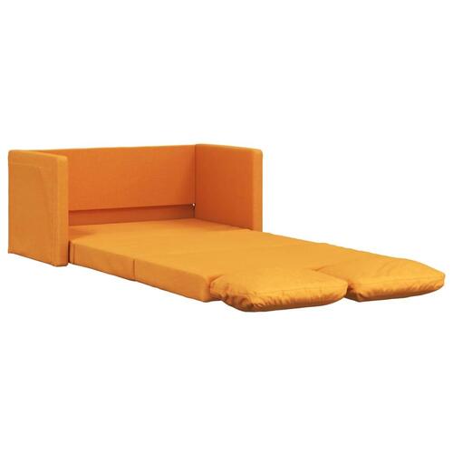 2-i-1 sovesofa 112x174x55 cm stof mørkegul