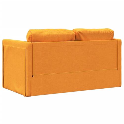 2-i-1 sovesofa 112x174x55 cm stof mørkegul