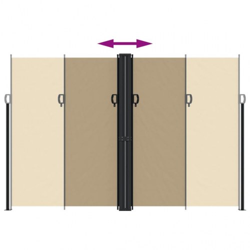 Sidemarkise 220x1200 cm sammenrullelig beige