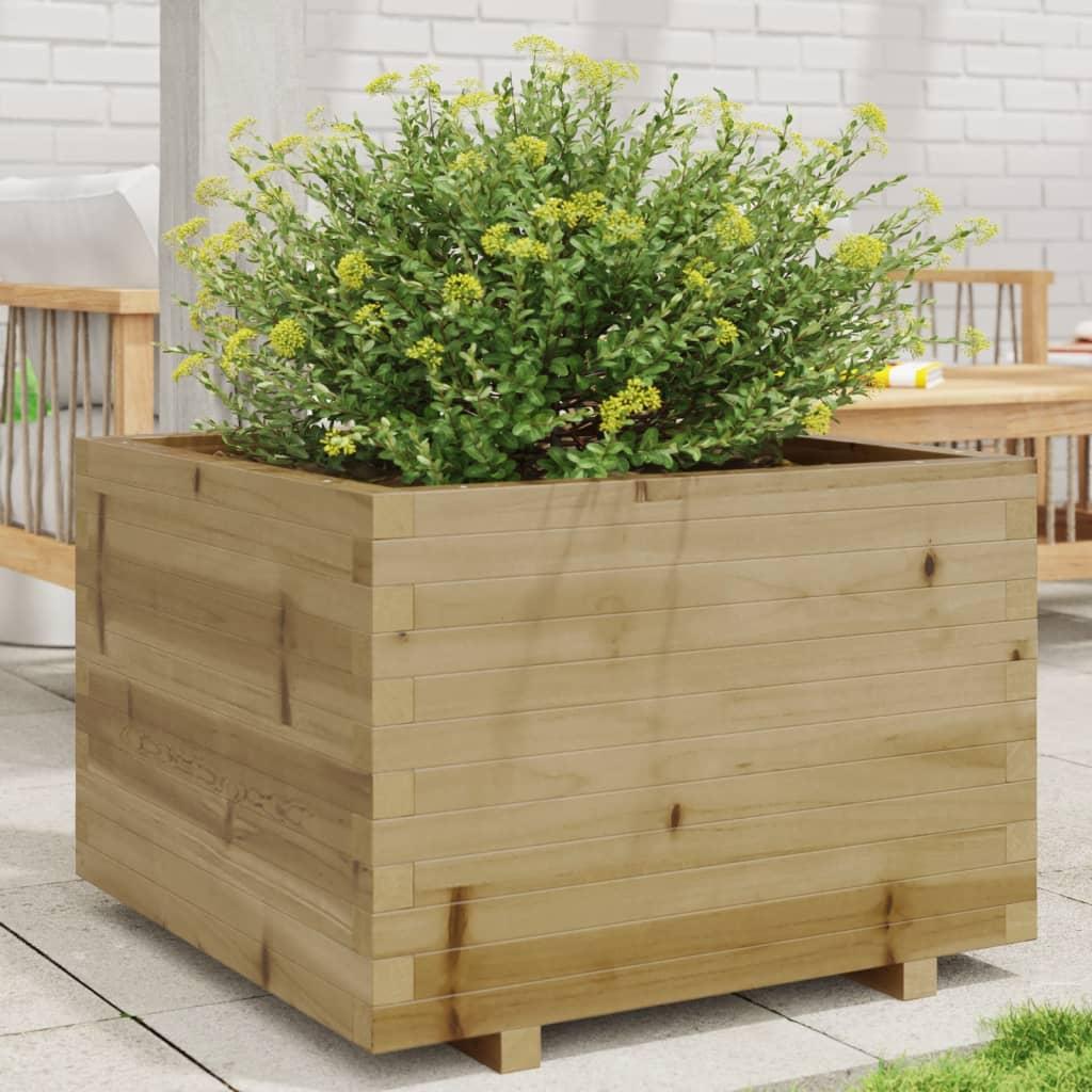 Plantekasse 70x70x49,5 cm imprægneret fyrretræ