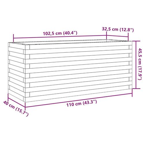 Plantekasse 110x40x45,5 cm massivt douglasgran