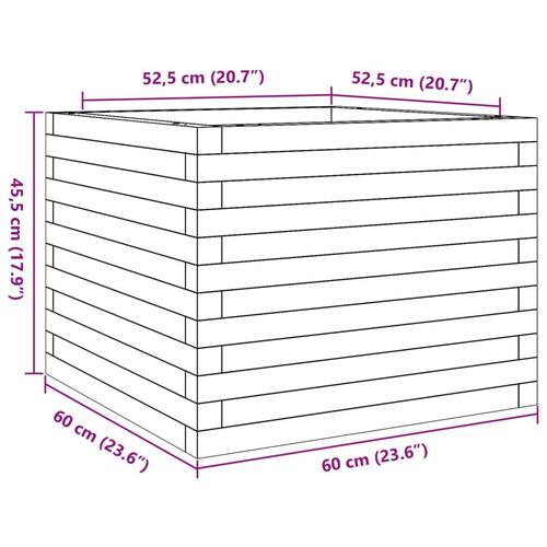 Plantekasse 60x60x45,5 cm massivt fyrretræ