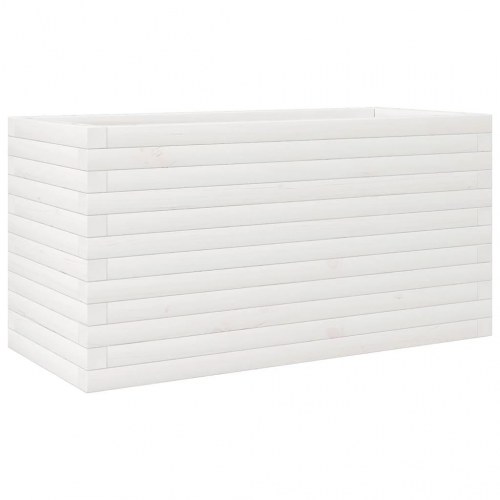 Plantekasse i massivt fyrretræ 90 x 40 x 45,5 cm - hvid