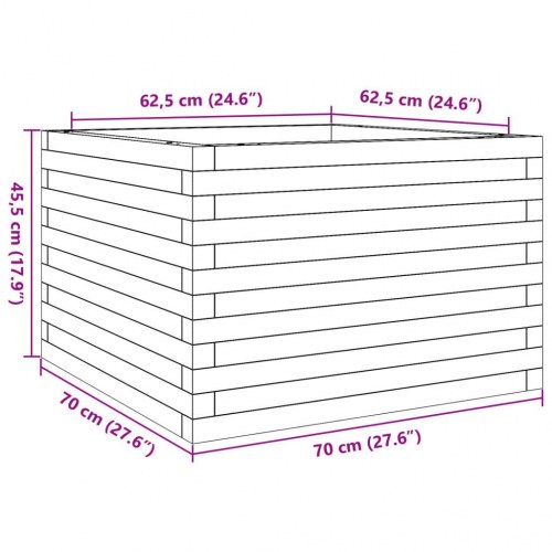 Plantekasse 70x70x45,5 cm imprægneret fyrretræ