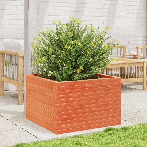 Plantekasse i massivt fyrretræ 70 x 70 x 45,5 cm - gyldenbrun