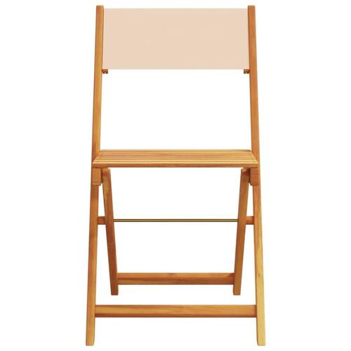 Bistrosæt 3 dele stof og massivt træ beige