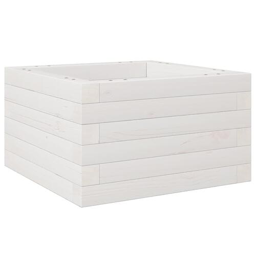 Plantekasse 40x40x23 cm massivt fyrretræ hvid