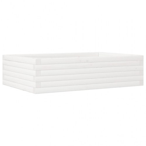 Plantekasse i massivt fyrretræ 90 x 60 x 23 cm - hvid