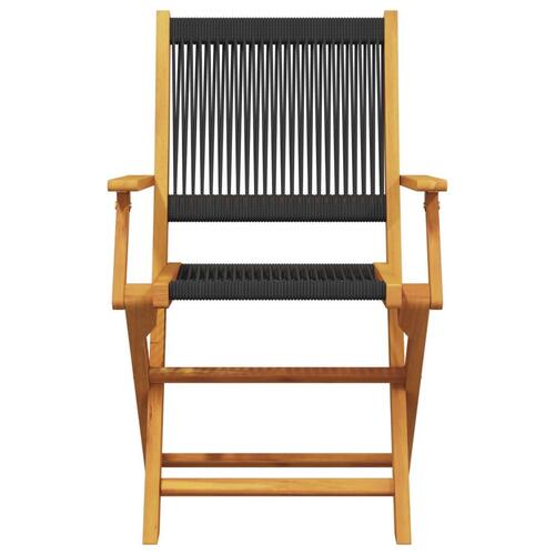 Foldbare havestole 8 stk. massivt akacietræ sort