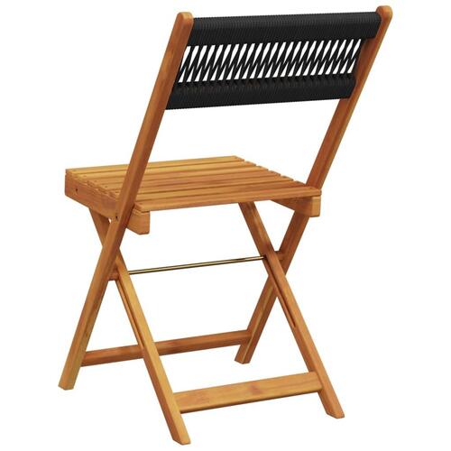 Foldbare havestole 6 stk. massivt akacietræ sort