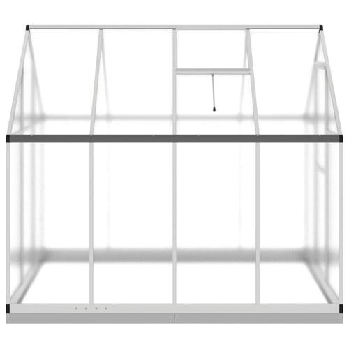 Drivhus med fundamentramme 224x169x202 cm aluminium sølvfarvet