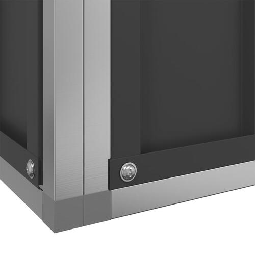 Voliere med udvidelse 1139x307x212 cm stål sølvfarvet